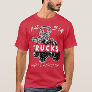 T-shirt J'aime les gros camions monstres et les dinosaures