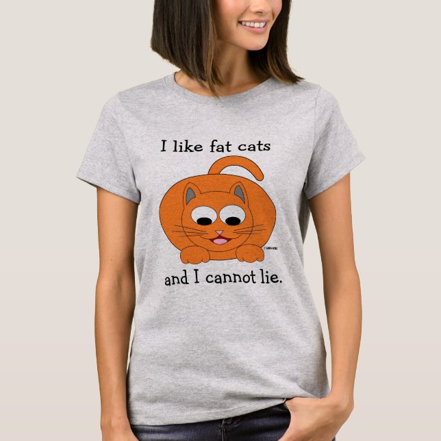 T-shirt J'aime les gros chats et je ne peux pas mentir Gin (Devant)