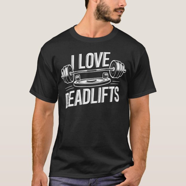 T-shirt J'aime les haltères de motivation pour la forme ph (Devant)
