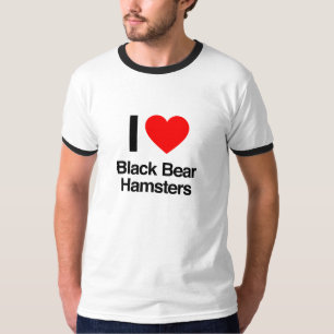 T-shirt j'aime les hamsters d'ours noir