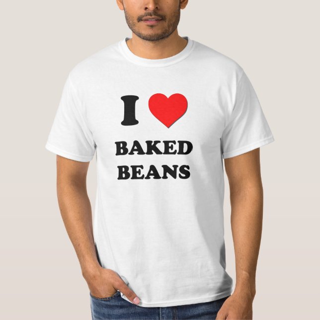 T-shirt J'aime les haricots cuits au four (la nourriture) (Devant)