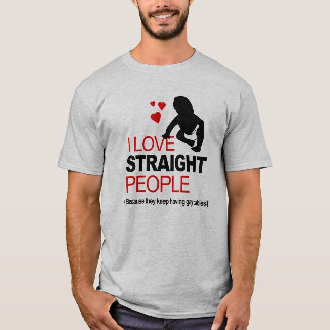 T-shirt J'aime les hétérosexuels (Devant)