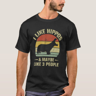 T-shirt J'Aime Les Hippopotames Et Peut-Être 3 Personnes 