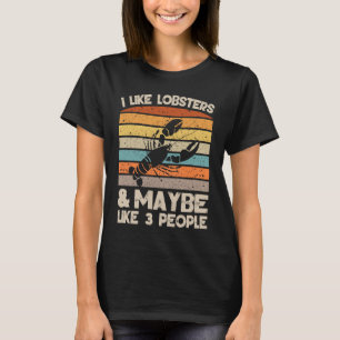 T-shirt J'aime les homards, les vêtements rétro et les hom