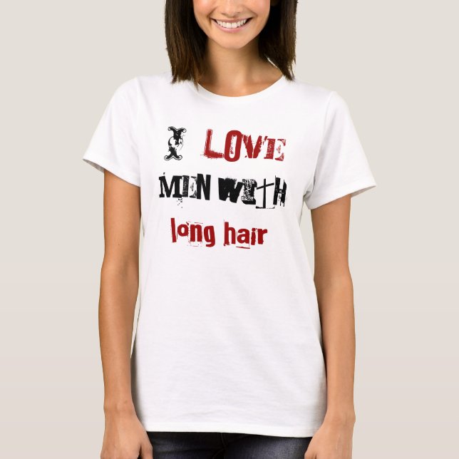 T-shirt J'aime les hommes aux cheveux longs (Devant)
