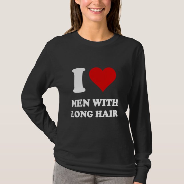 T-shirt J'Aime Les Hommes Aux Cheveux Longues (Devant)