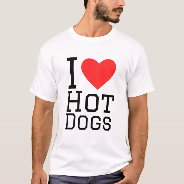 T-shirt J'aime les hot dogs (Devant)