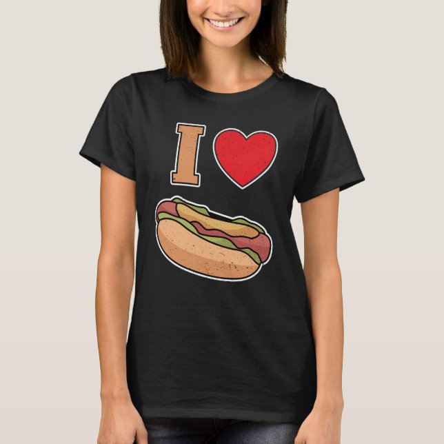T-shirt J'aime les hot dogs (Devant)