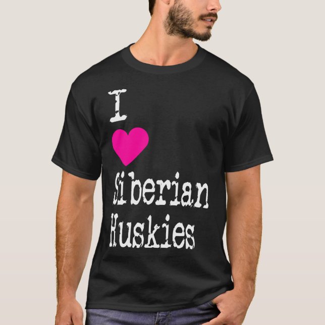 T-shirt J'Aime Les Huskies Sibériens Aimer Les Huskies Sib (Devant)
