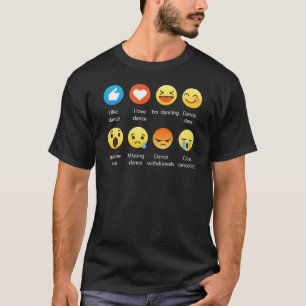 T-shirt J'aime les icônes sociales drôles d'émoticône de