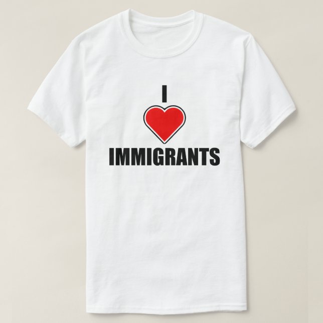 T-SHIRT J'AIME LES IMMIGRANTS (Design devant)