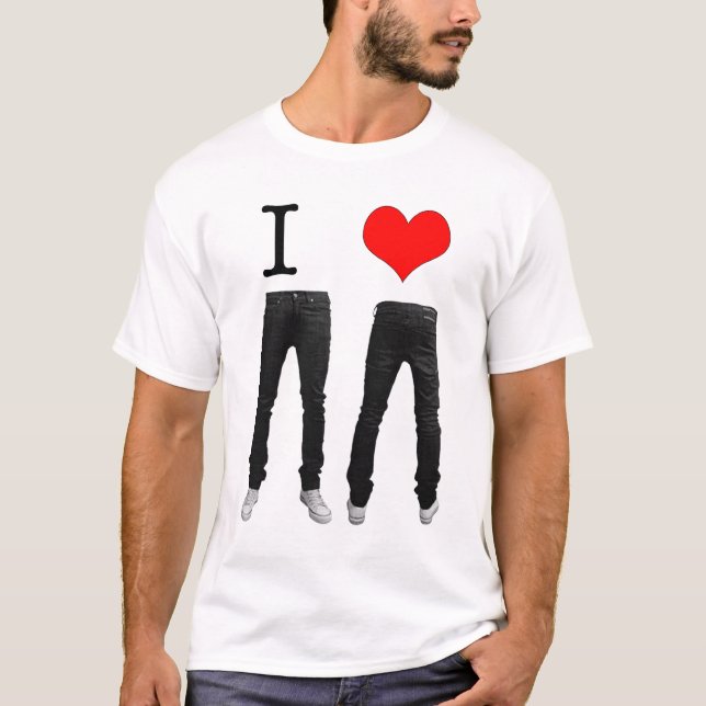 T-shirt J'aime les jeans maigres (Devant)