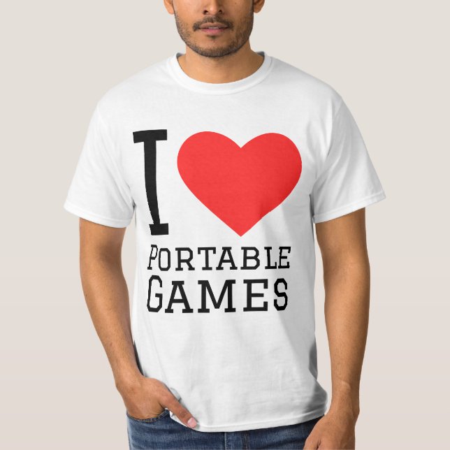 T-shirt J'aime les jeux portables (Devant)