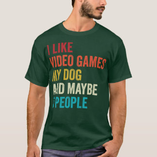 T-shirt J'aime les jeux vidéo et mon jeu de chiens