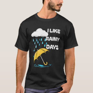 T-shirt J'aime les jours de pluie Météo Parapluie Nuage de