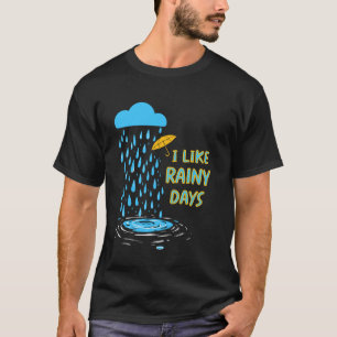 T-shirt J'aime les jours de pluie Météo Parapluie Nuage de