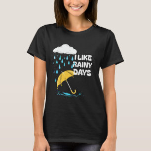 T-shirt J'aime les jours de pluie Météo Parapluie Nuage de