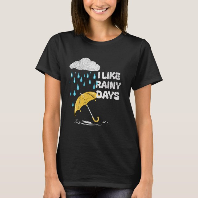 T-shirt J'Aime Les Jours De Pluie Météo Pluie Nuage De Par (Devant)