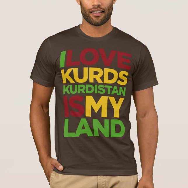 T-shirt J'aime les Kurdes et le Kurdistan (Devant)