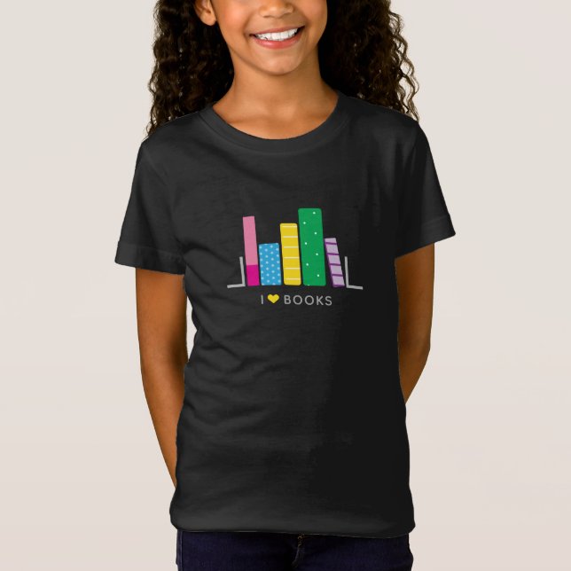 T-Shirt J'aime les livres amusants les enfants mignons (Devant)