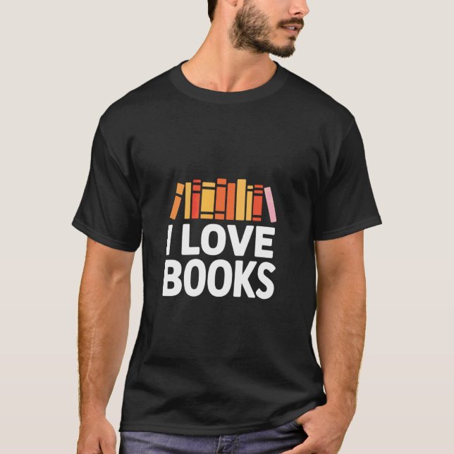 T-shirt J'aime les livres Passion Lecture Bibliothèque (Devant)