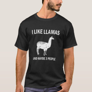 T-shirt J'Aime Les Llamas Et Peut-Être 3 Personnes Animaux