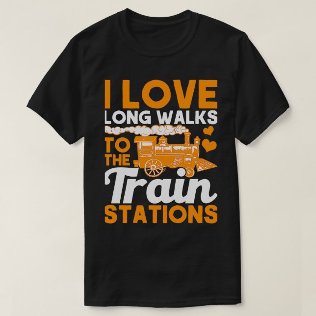 T-shirt J'Aime Les Longues Marches Pour Les Stations De Tr (Design devant)