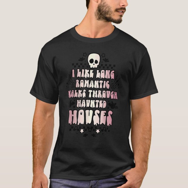 T-shirt J'Aime Les Longues Marches Romantiques À Travers D (Devant)