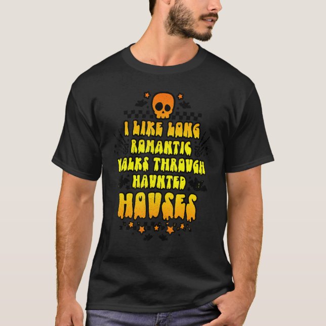 T-shirt J'Aime Les Longues Marches Romantiques À Travers D (Devant)