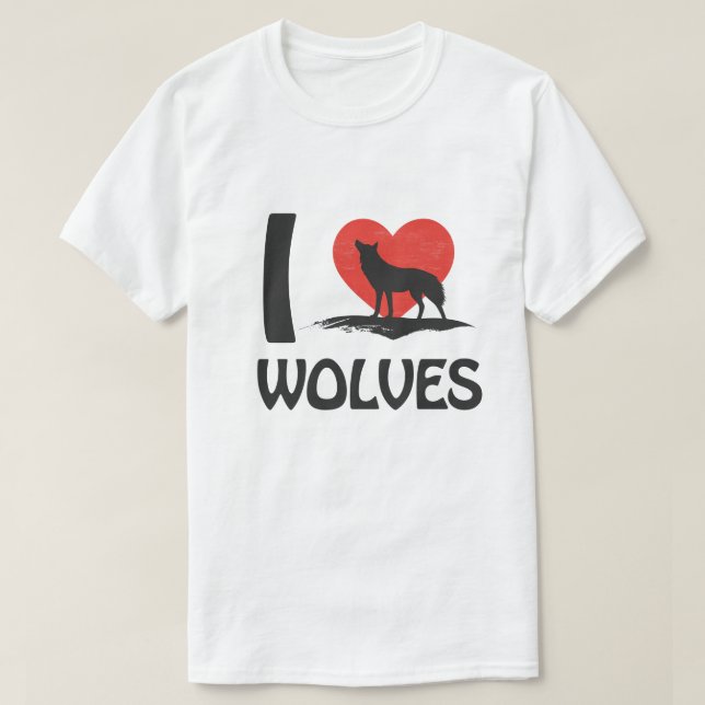 T-shirt J'aime les loups (Design devant)