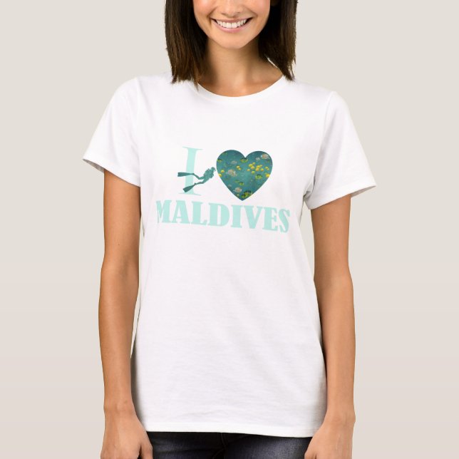 T-shirt J'aime les Maldives (Devant)