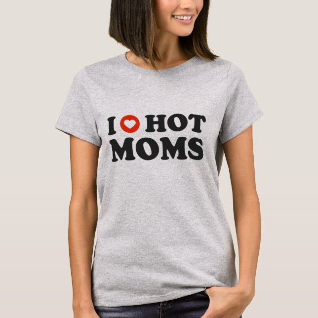 T-shirt J'aime les mamans chaudes (Devant)