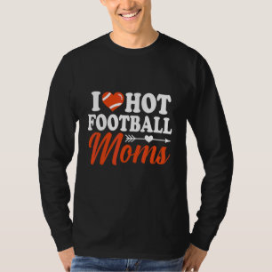 T-shirt J'aime les mamans de football chaud   Cœur rouge a