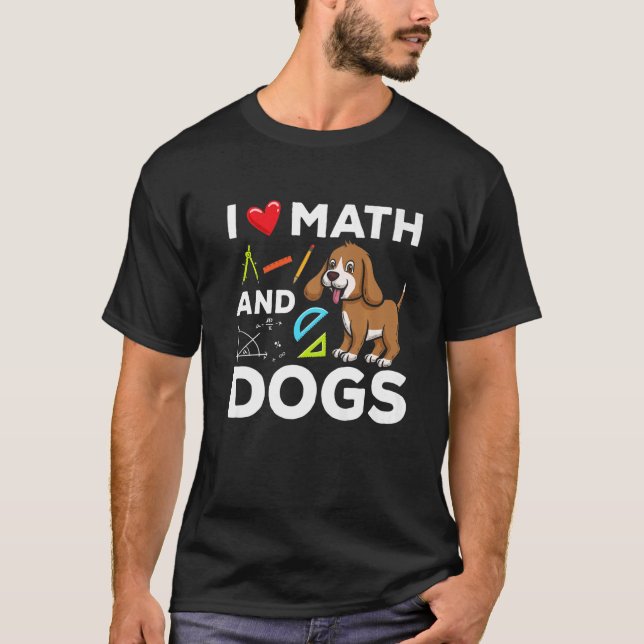 T-shirt J'Aime Les Maths Et Chiens Science Microbiologie C (Devant)