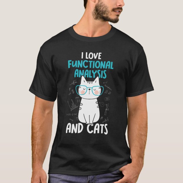 T-shirt J'aime les maths et les chats   Analyse fonctionne (Devant)