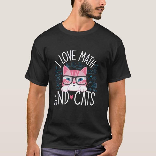 T-shirt J'aime les maths et les chats Cadeaux mignons et r (Devant)