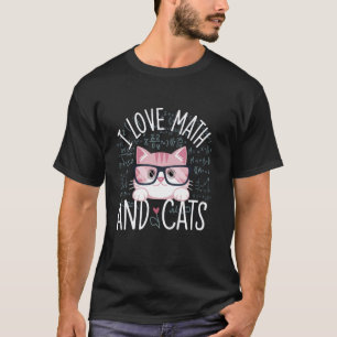 T-shirt J'aime les maths et les chats Cadeaux ringards mig