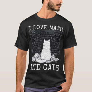 T-shirt J'aime les maths et les chats Citation drôle d'ens