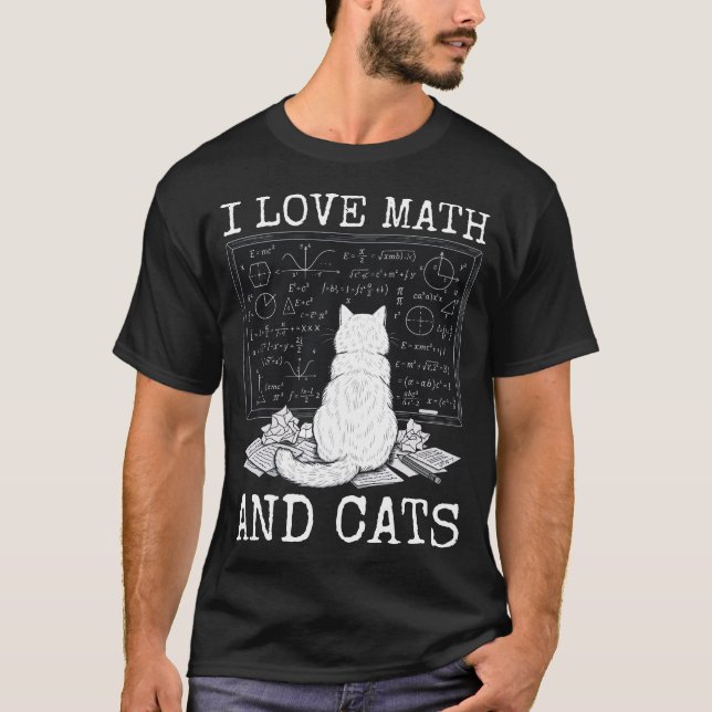 T-shirt J'aime les maths et les chats Citation drôle d'ens (Devant)