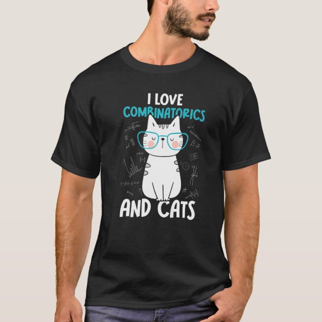 T-shirt J'aime les maths et les chats   Combinatoire  1 (Devant)