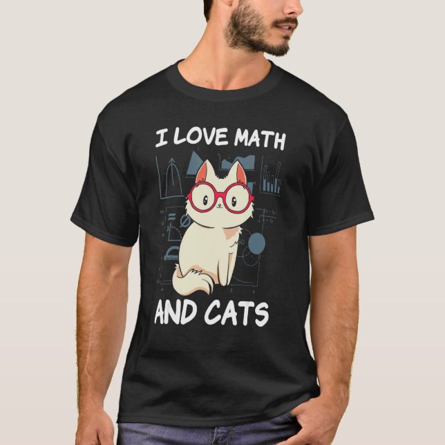 T-shirt J'Aime Les Maths Et Les Chats Cute Kitty Chat Feli (Devant)