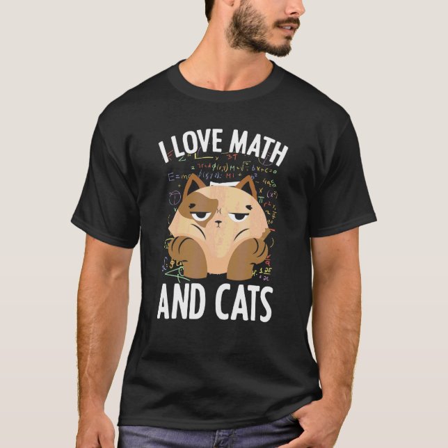 T-shirt J'Aime Les Maths Et Les Chats Formule Féline Mathé (Devant)