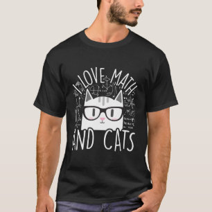 T-shirt J'Aime Les Maths Et Les Chats Kitty Feline Chat