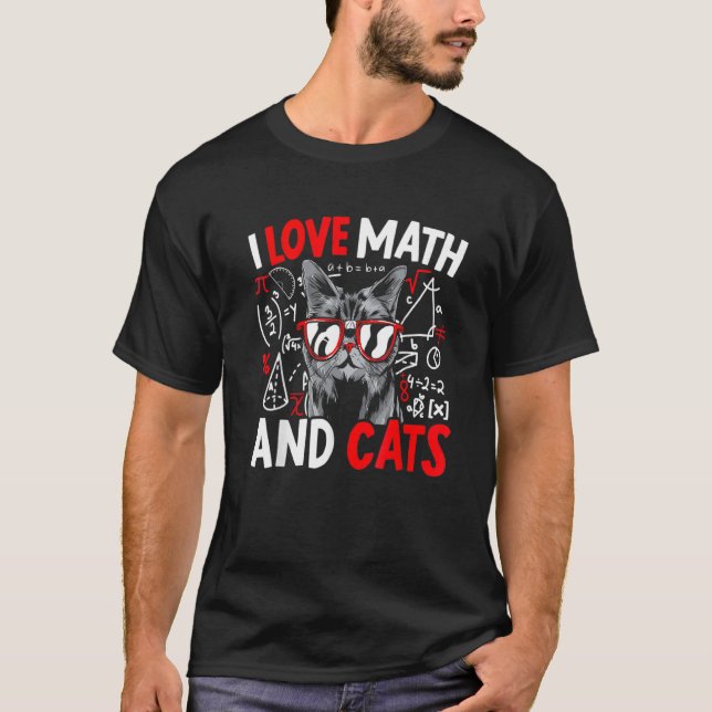 T-shirt J'aime les maths et les chats Math  Chat  1 (Devant)