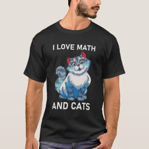 T-shirt J'Aime Les Maths Et Les Chats - Mathématiques Drôl