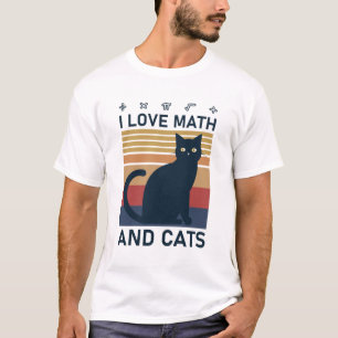 T-shirt J'Aime Les Maths Et Les Chats - Mathématiques Drôl