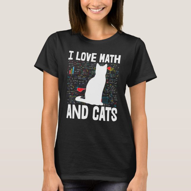 T-shirt J'aime les maths et les chats  Mathématiques pour  (Devant)