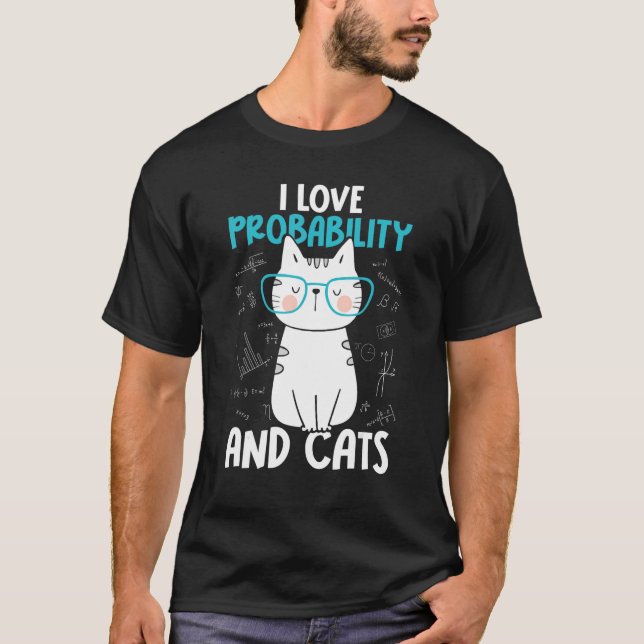 T-shirt J'aime les maths et les chats     Probabilité (Devant)