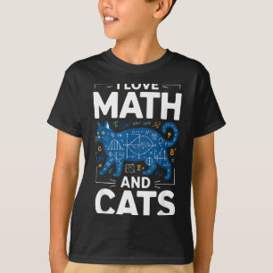 T-shirt J'aime les maths et les chats Prof de maths drôle