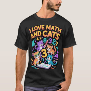 T-shirt J'aime les maths et les chats Professeur Élève